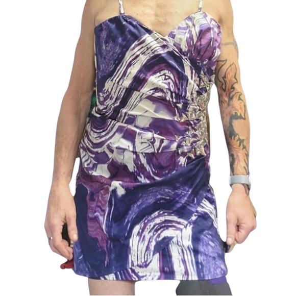 Purple Sparkly Party, Prom or DATE Dress NWOT Women's 6 Lipsey Made in London - Picture 3 of 12